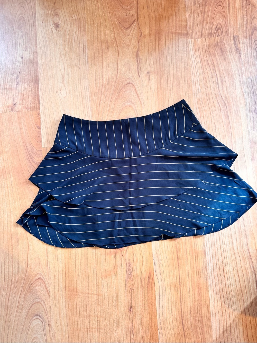 Alice + Olivia Pinstripe Tiered Mini Skirt
